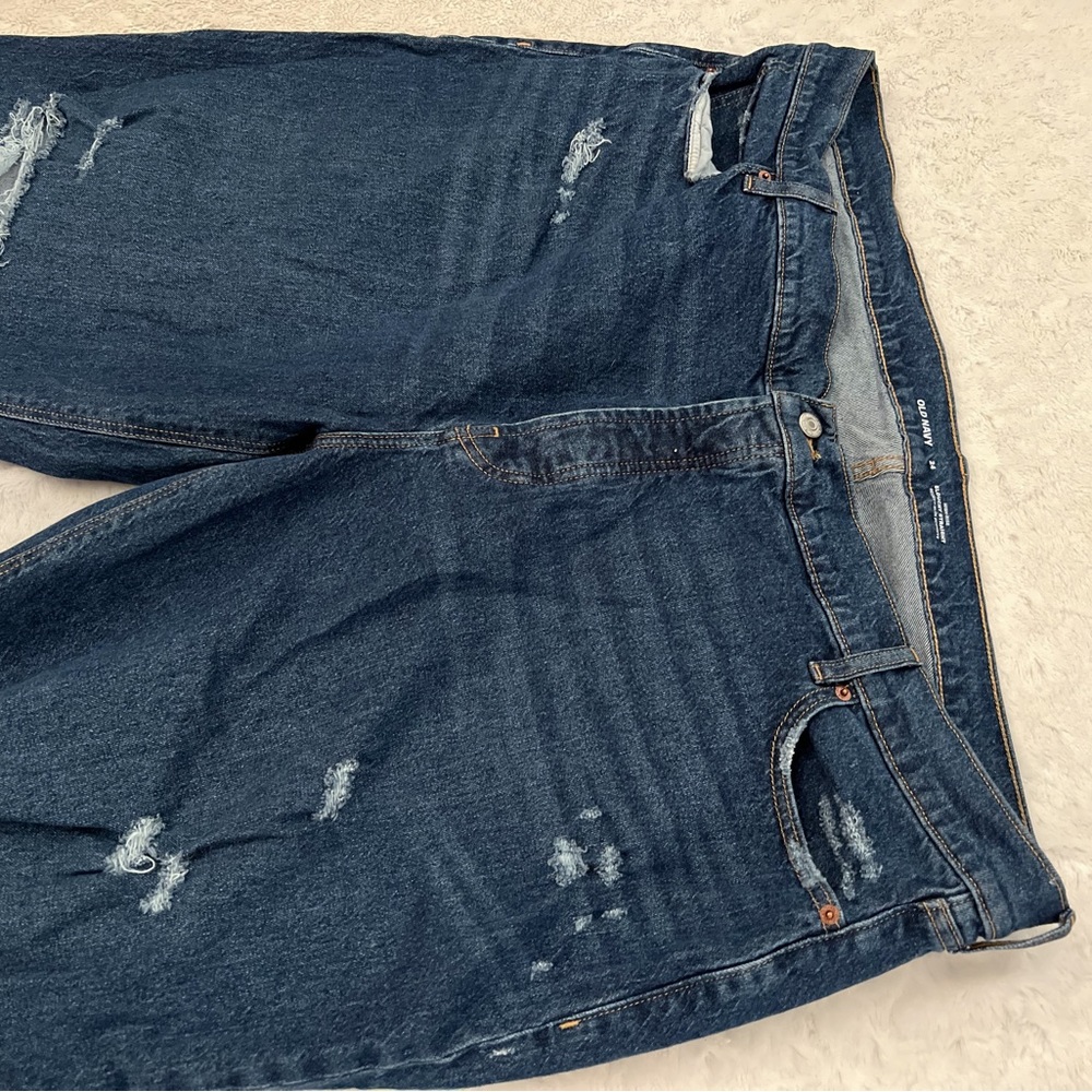 OLD NAVY High Rise Slouchy Straight Secret Slim Pocket Distressed Raw Hem Jean - Picture 4 of 12